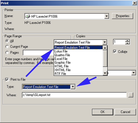 Report emulation text file handling in Tas Premier 7i rel. 10